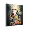 Toekan - Vogels - Bloemen - Natuur - Jungle aluminium wit klein -3d