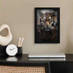Tijger - Dieren - Portret - Luxe - Zwart fotolijst zwart zonder passe partout klein -sfeer1