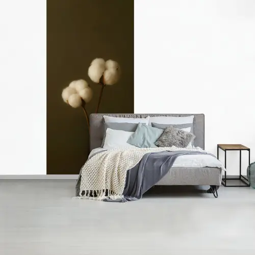 Takken - Katoen - Wit - Bollen fotobehang vinyl groot -slaapkamer