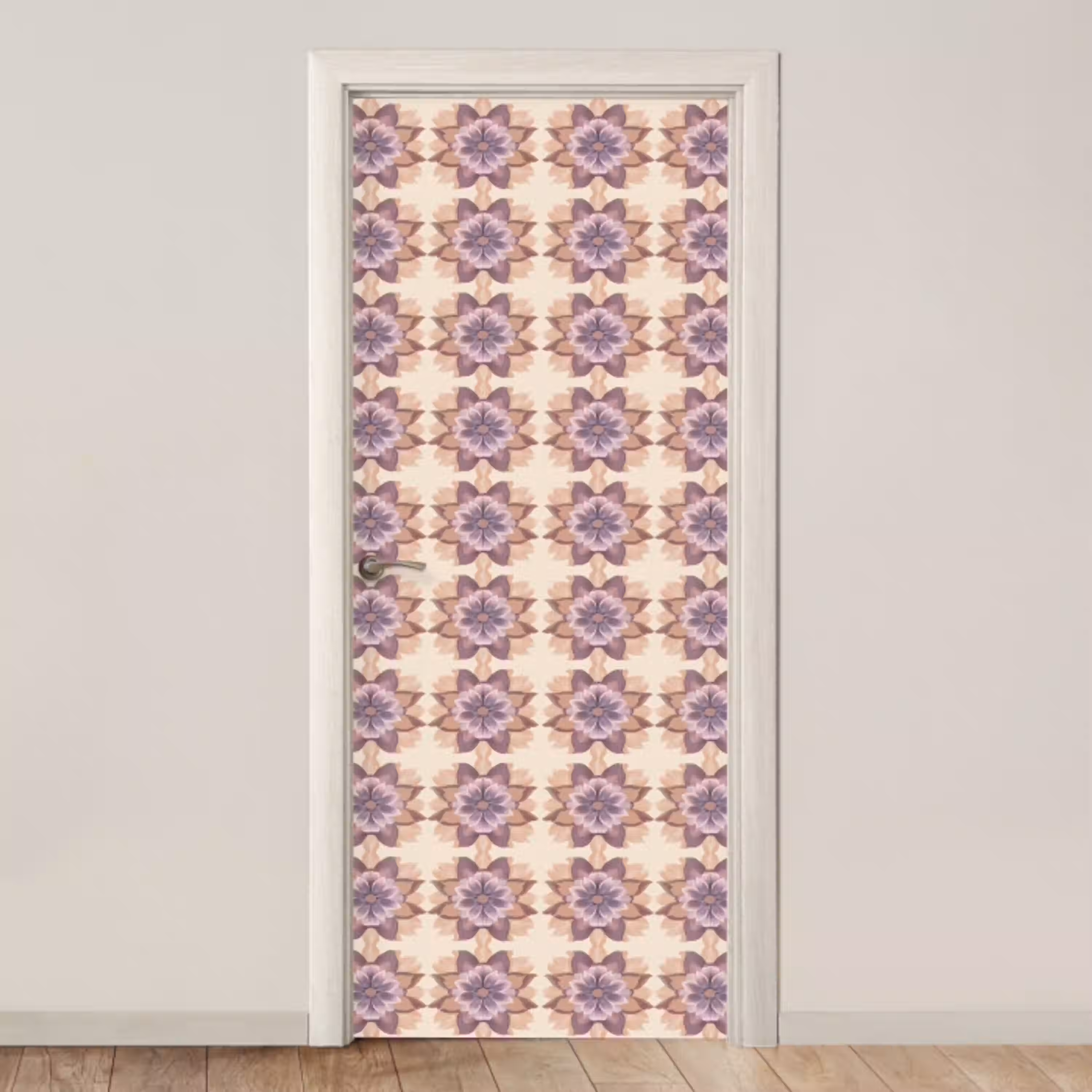 Klassiek - Patroon - Paars deurposter klein 289 -3d_beige