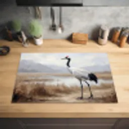 Kraanvogel - Natuur - Realistisch Inductie beschermer vinyl 3mm klein -sfeer5