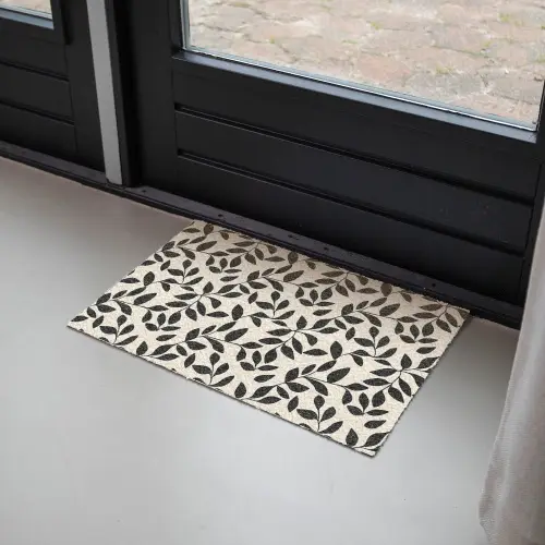 Elegant - Patroon - Zwart - Beige Deurmat klein 898 -sfeer2