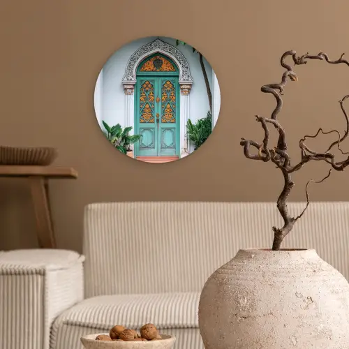 Deur - Patronen - Planten Wandcirkel kunststof plaat 5mm dik klein -sfeer1