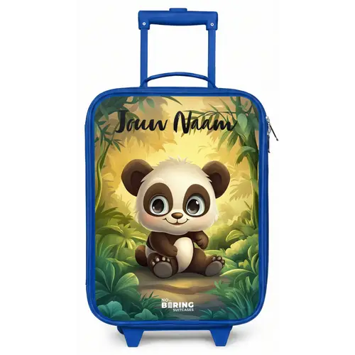 Panda - Bamboebos - Groen Kinderkoffer - Blauw klein -zz3dotto