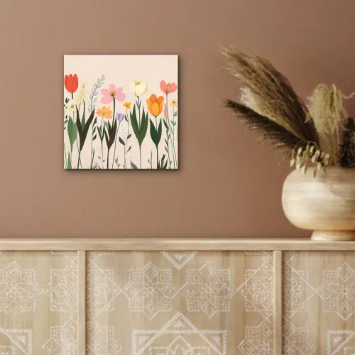 Pasteltinten - Bloemen - Illustratie aluminium wit klein -sfeer4