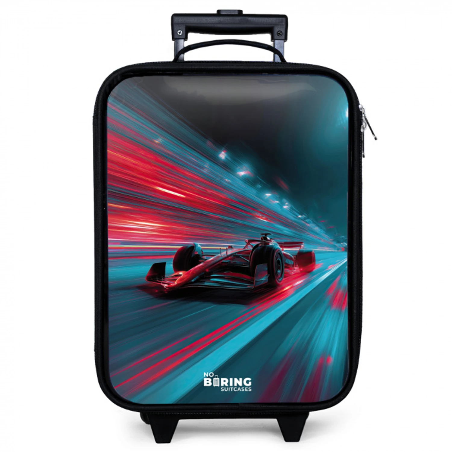 Raceauto - Baan - Neon - Verlichting Kinderkoffer - Zwart klein -zzz_website3d