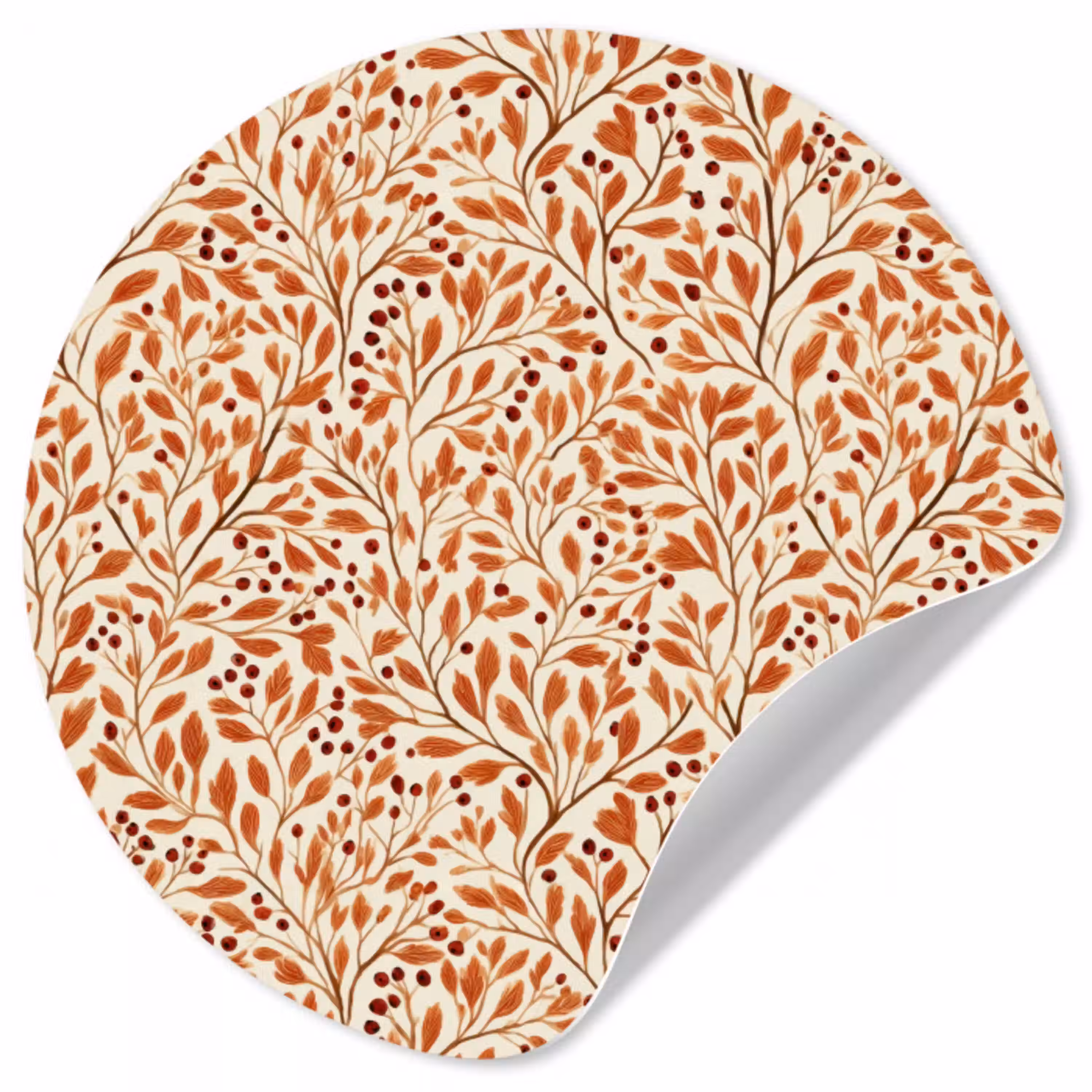 Bladeren - Botanisch  - Terracotta Wandcirkel behangsticker klein 186 -3d