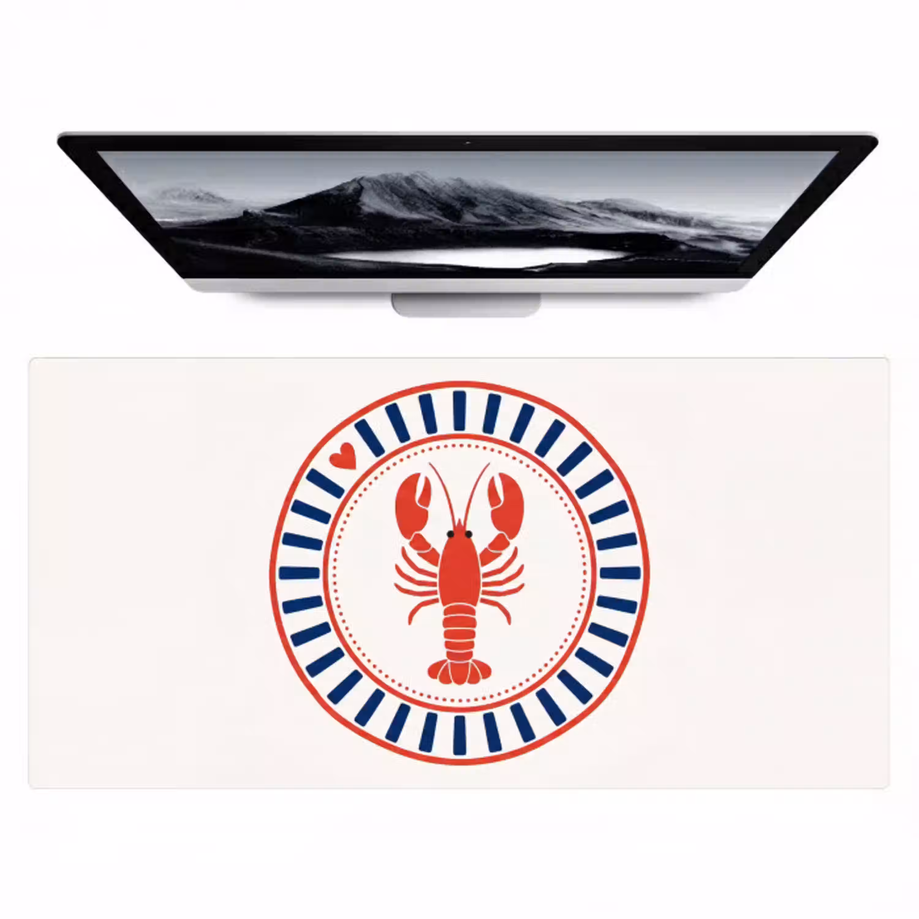 Zeeleven - Kreeft - Embleem - Grafisch - Rood Muismat XXL klein -zzz3d