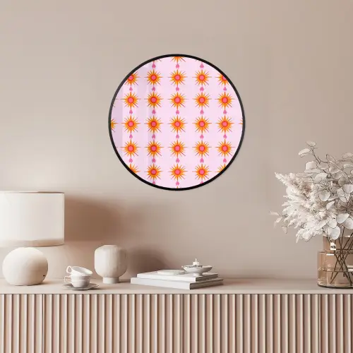 Zon - Motief - Roze Fotolijst rond zonder passe partout klein 856 -sfeer3