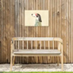 Hond - Zonnebril - Sjaal Tuinposter op houten frame 2 cm dik klein -sfeer4