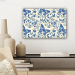 Vlinders - Bloemen - Blauw - Botanisch canvas 2cm klein 34 -sfeer6