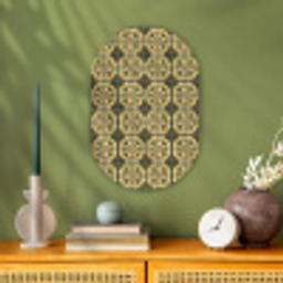 Ornament - Patroon - Groen Wandcirkel Ovaal Forex klein 630 -sfeer2
