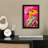 Hagedis - Bloemen - Roze - Kimono fotolijst zwart zonder passe partout klein -sfeer1