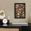 Bloemen - Vlinder - Design - Kunst - Abstract - Schilderij - Oude meesters fotolijst zwart zonder passe partout klein -sfeer1