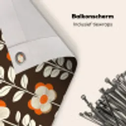 Bloemen - Retro - Bruin Balkonbeschermer Duitsland klein 596 -closeup_NL