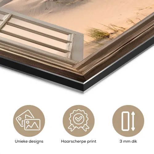Doorkijk - Strand - Duinen - Natuur - Landschap aluminium wit klein -closeup_NL