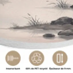 Zon - Japans - Traditioneel Akoestische PET Vilt - Rond klein -closeup_FR