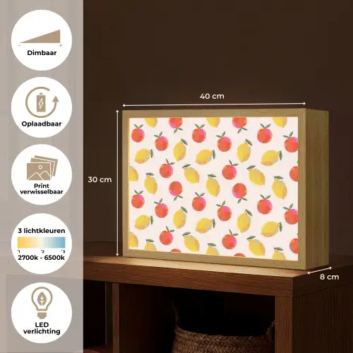 Vruchten - Sinaasappels - Citroen Light Box met batterij (Wandlamp) middel 907 -USP_websiteoverzichtNL