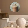 Bloempot - Kuiken - Bloemetjes Akoestische PET Vilt - Rond klein -sfeer1