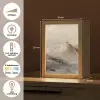 Berglandschap - Mist  - Penseelstreken Light Box met kabel (Tafellamp) klein -USP_NL