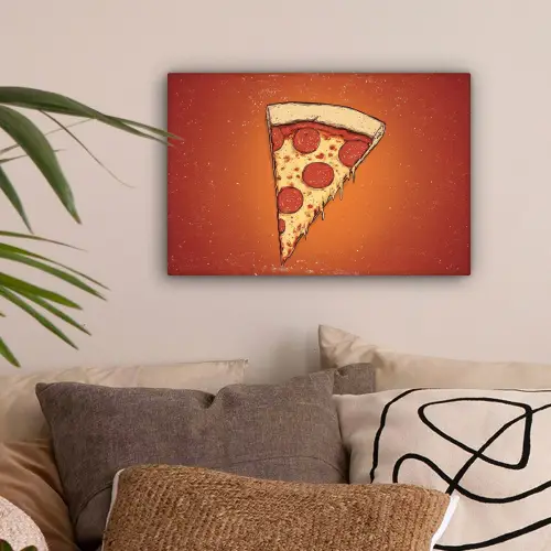 Pizza - Kaas - Rood - Pepperoni canvas 2cm klein -sfeer1