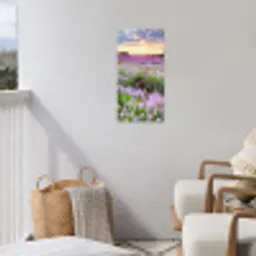 Lavendelvelden in de schemering tuinposter los doek klein -sfeer8