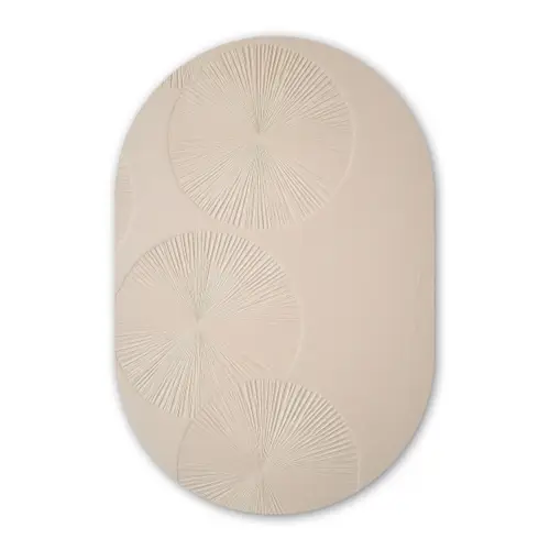 Japandi - Beige - Modern Wandcirkel Ovaal Forex klein -3d