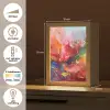 Olieverf - Kunst - Abstract - Kleurrijk Light Box met kabel (Tafellamp) klein -USP_NL