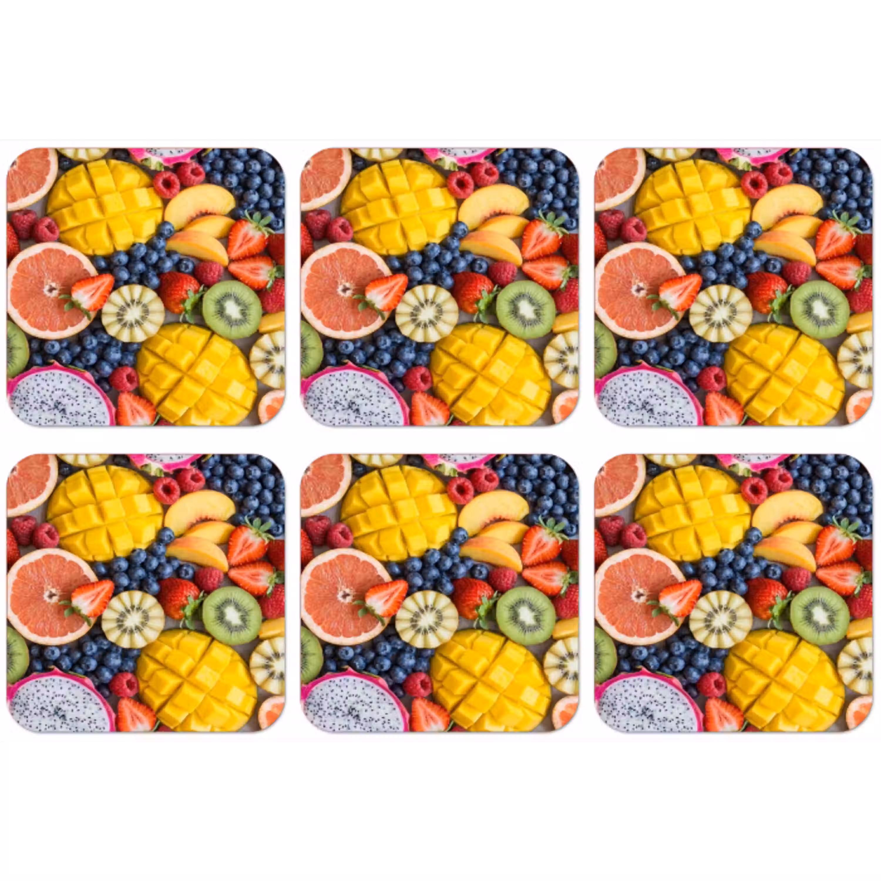 Fruit - Versneden - Kleurrijk - Eten - Gezond onderzetter kurk middel -zkaufland3dotto