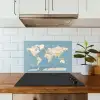 Wereldkaart - Oceaan - Realistisch - Blauw keuken achterwand spatscherm klein -sfeer2