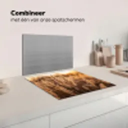 Rietpluimen - Gras - Zonsondergang - Goud - Serene Inductie beschermer vinyl 3mm middel -wsfeer7_website