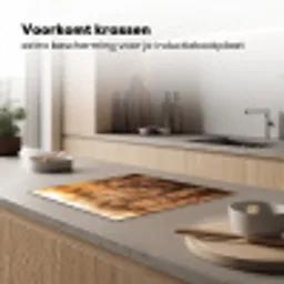 Rietpluimen - Gras - Zonsondergang - Goud - Serene Inductie beschermer vinyl 3mm middel -sfeer1
