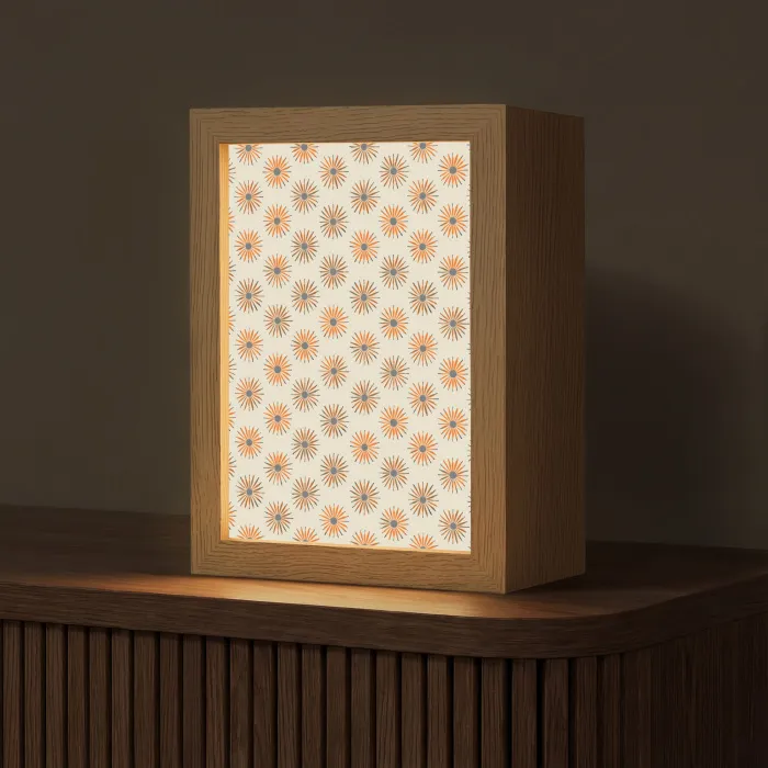 Madelief - Patroon - Oranje Light Box met kabel (Tafellamp) klein 925 -z3d_website