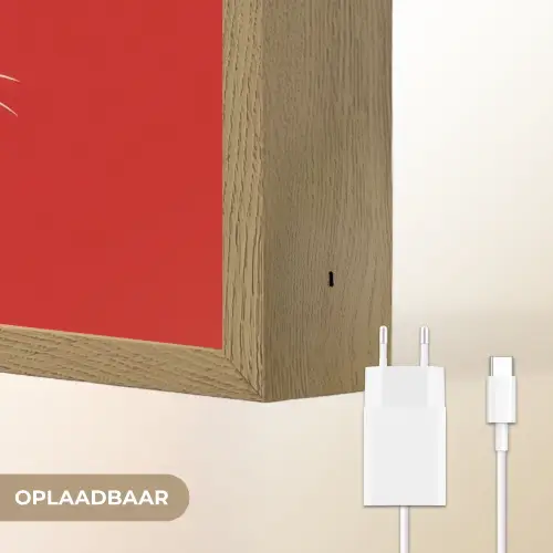 Kat - Zwart - Staart Light Box met batterij (Wandlamp) middel -USP_websiteoplaadbaarNL
