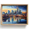 Zonsondergang Frankfurt - Stad - Skyline - Water Dienblad Rechthoek middel -z3d_shopping