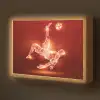 Voetballer - Omhaal - Rood - Neon Light Box met batterij (Wandlamp kind) middel -z3d_website