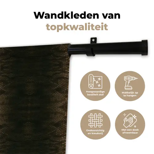 Slang - Boa - Donker - Bruin Wandkleed katoen klein 269 -sfeer2