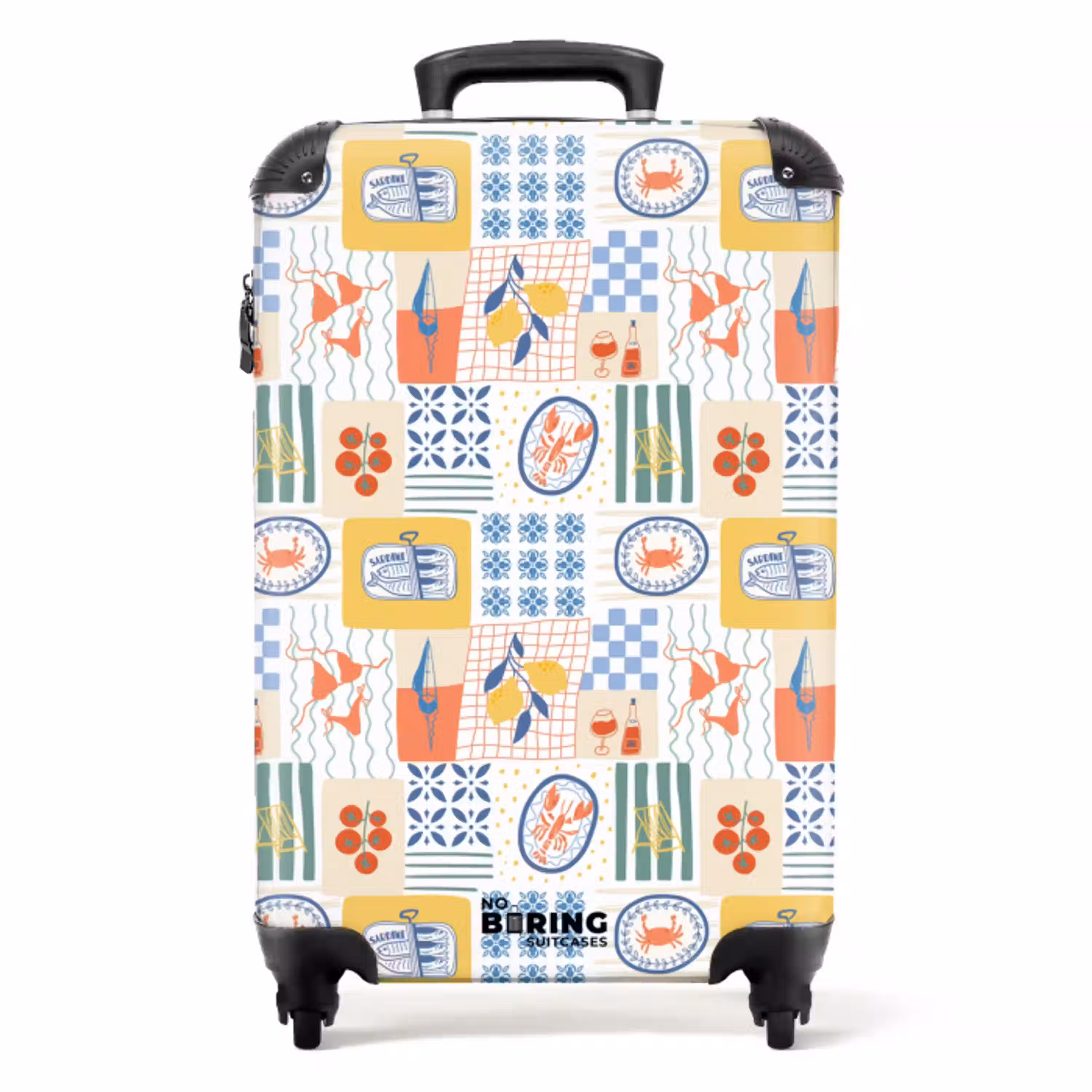 Italiaanse zomer print kleurrijk NBS - Handbagage koffer - Volwassenen Unisex middel -productfoto_recht