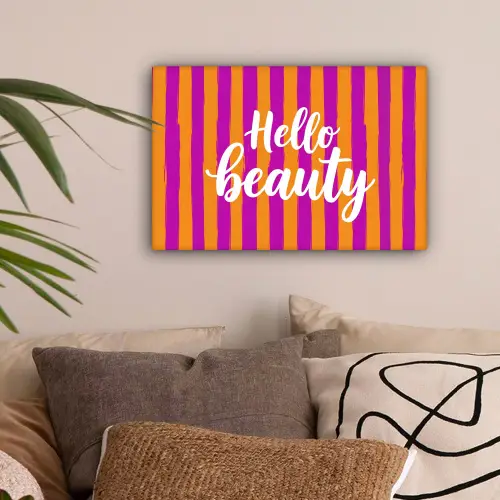 Modern - Hello - Oranje canvas 2cm klein -sfeer1