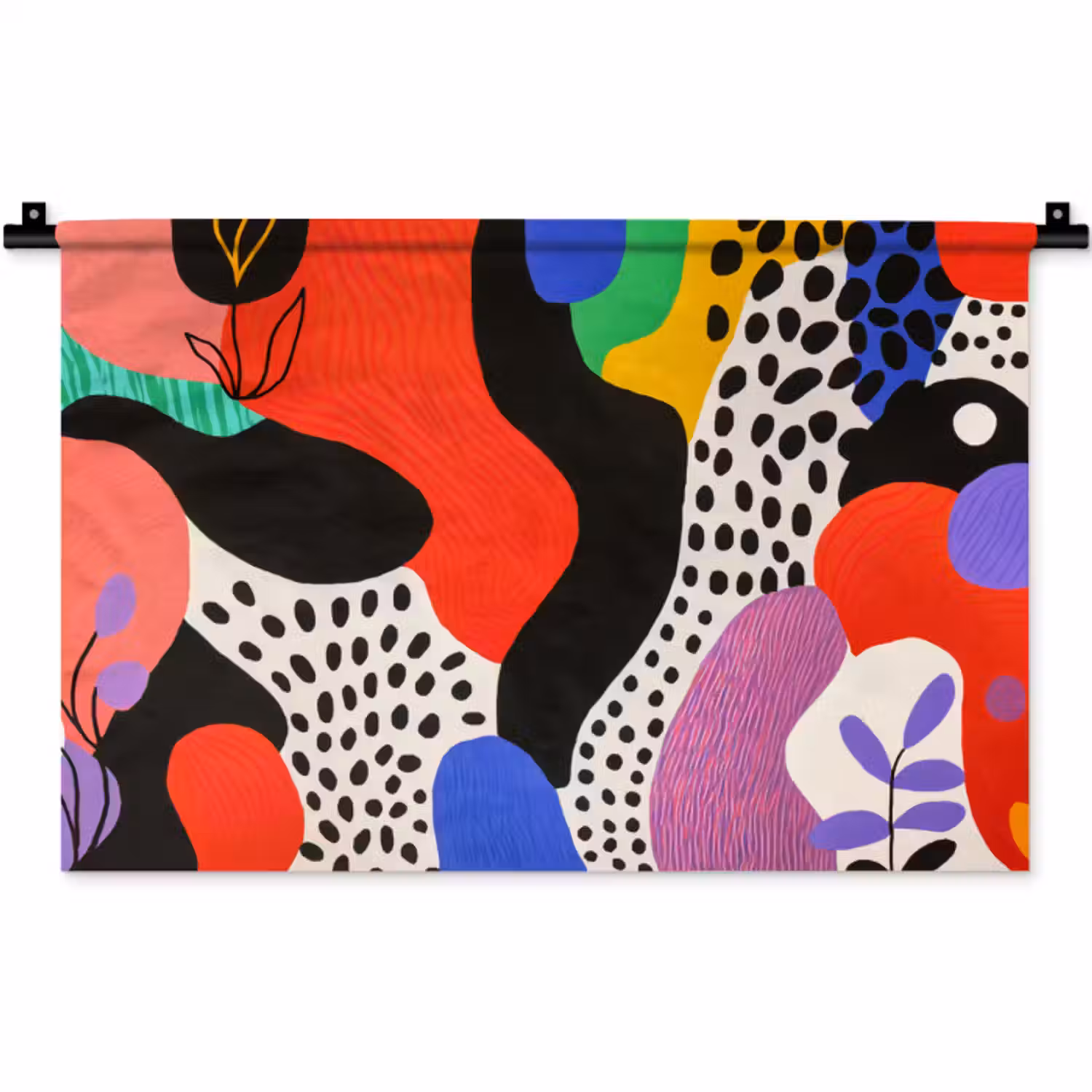 Wandkleed - Abstract - Vormen - Kleuren - Stippen