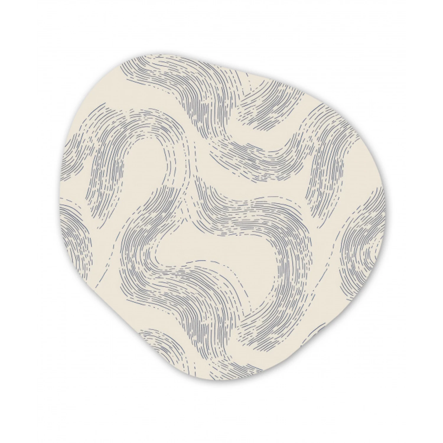 Lijnen - Patroon - Beige - Minimalistisch Wandcirkel Organisch Aluminium middel 851 -3d
