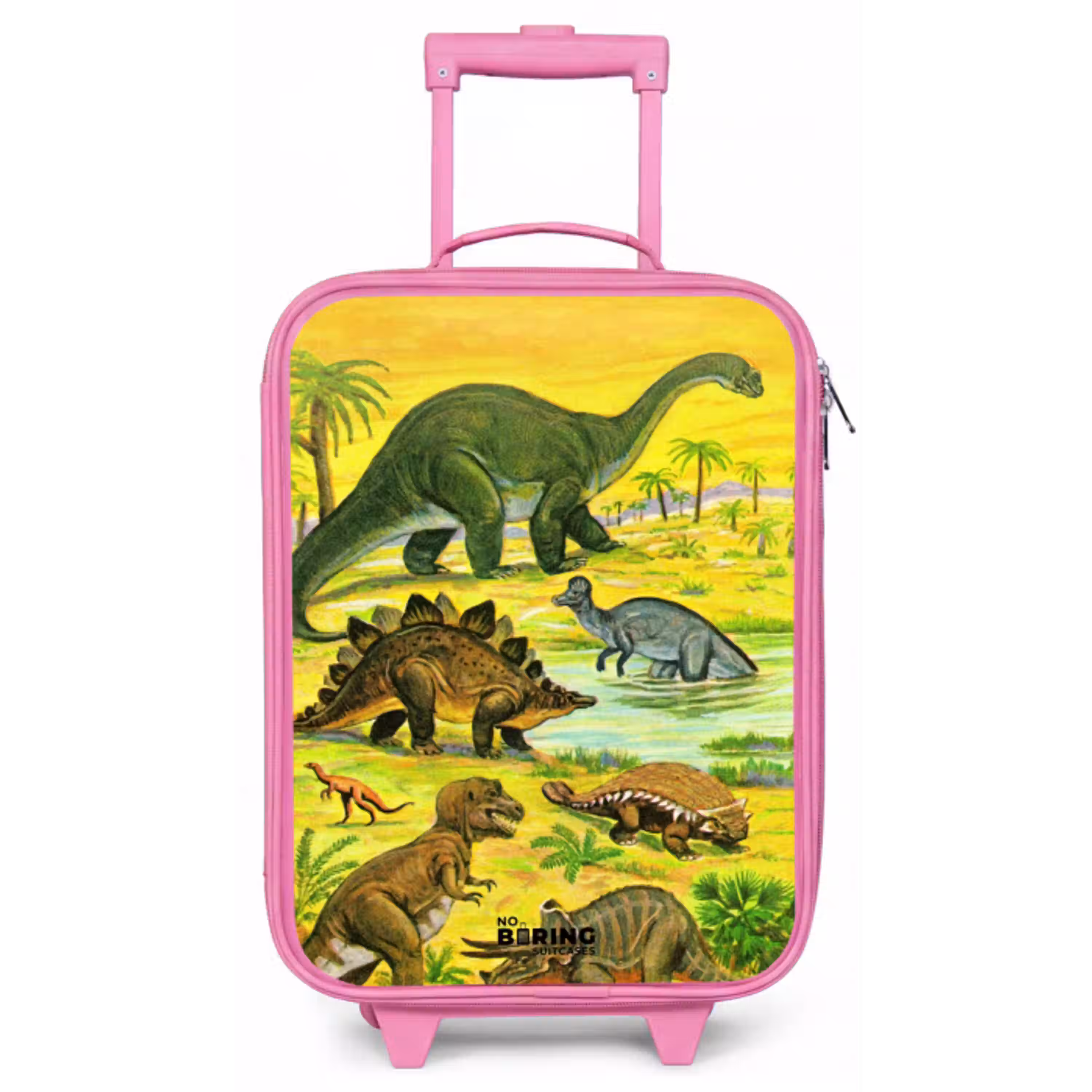 Dino's bij het water Kinderkoffer - Roze klein -zz3dotto