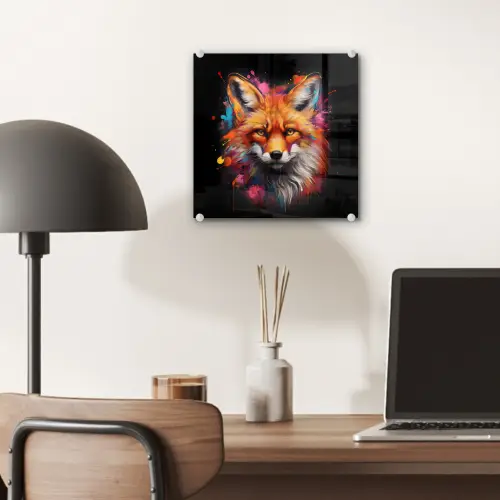 Graffiti - Vos - Zwart - Pop art plexiglas 5mm klein -sfeer6