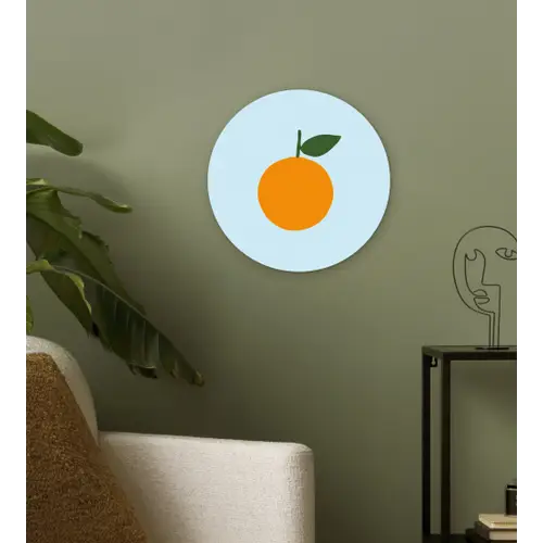 Fruit - Sinaasappel - Oranje Wandcirkel kunststof plaat 5mm dik klein -sfeer3