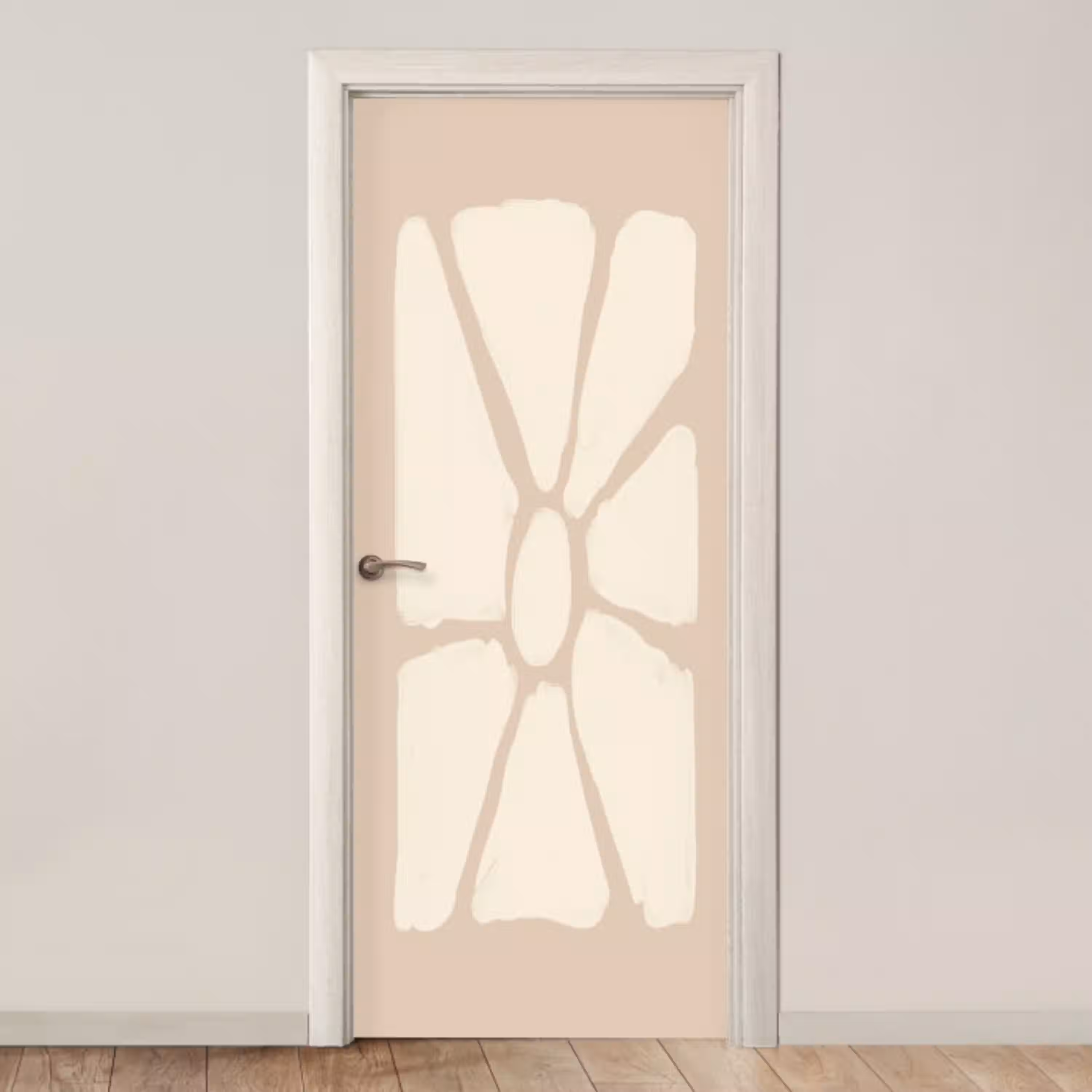 Bloemen - Pastel - Beige - Kunst deurposter klein -3d_beige
