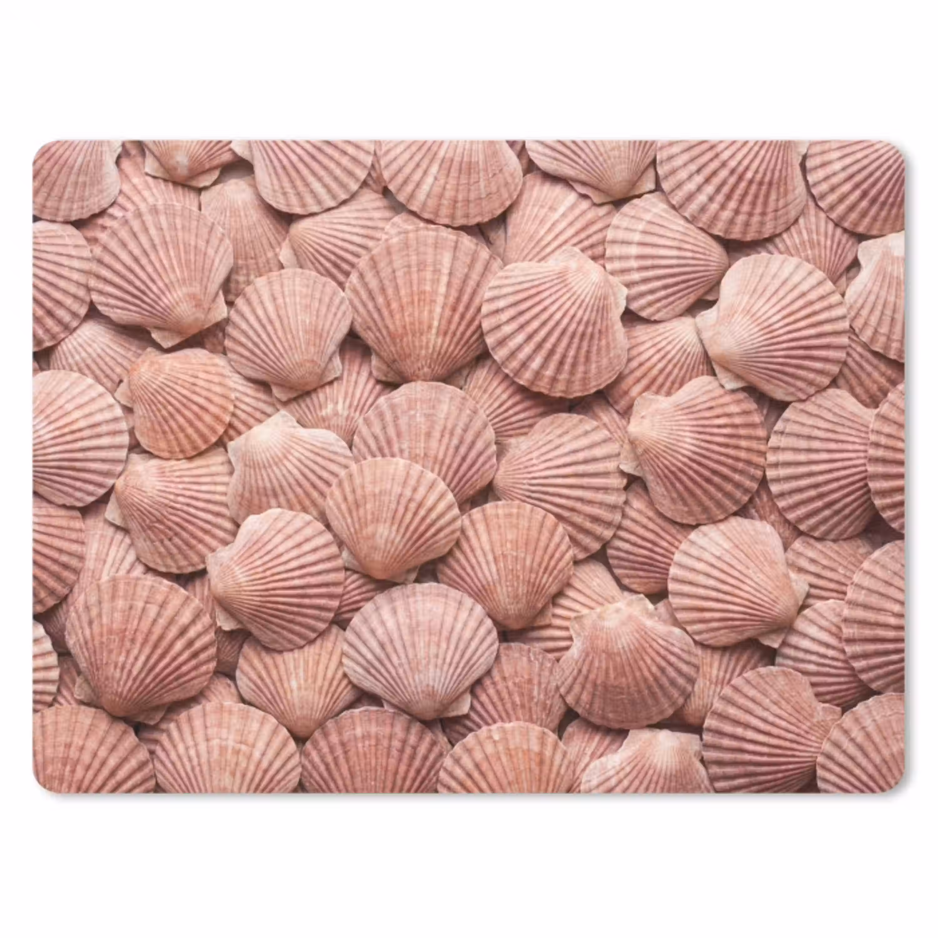Schelpen - Patroon - Roze muismat rubber klein -3d