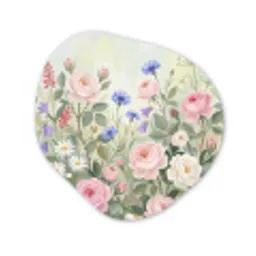 Bloemen - Tuin - Natuur - Kleurrijk Wandcirkel Organisch Aluminium middel -3d