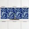 Blad - Palm - Blauw keuken achterwand 2 middel 871 -3d