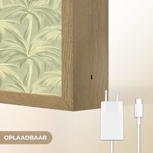 Palmwoud - Tropisch - Groen Light Box met batterij (Wandlamp) middel 907 -USP_websiteoplaadbaarNL