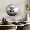 Schotse Hooglander - Spaghetti - Dieren - Zwart wit KitchenYeah - Keuken - Wandcirkel Forex klein -sfeer2